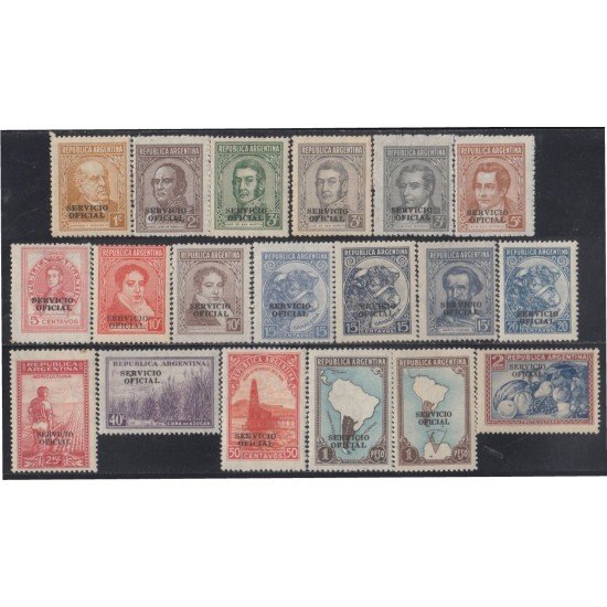 Argentina 337A/49 1938/54 Serie Básica tipo 1935-51 MH