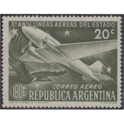 Argentina A- 39 1951 10 Años de las Líneas Aéreas Nacionales MH Argentina A- 39 1951 10 Años de las Líneas Aéreas Nacionales MH