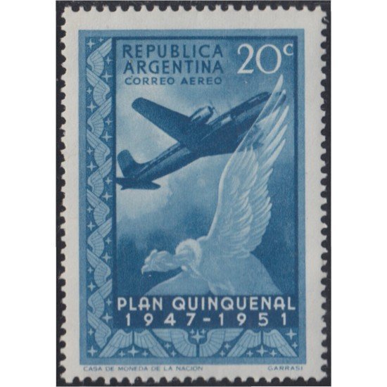 Argentina A- 40 1951 Plan Quinquenal MH Argentina A- 40 1951 Plan Quinquenal MH