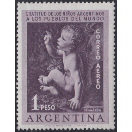 Argentina A- 42 1956 Gratitud de los niños argentinos a los pueblos del mundo MH
