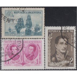 Argentina A- 43/45 1957 100° de la muerte del Almirante G. Brown usados Argentina A- 43/45 1957 100° de la muerte del Almirante G. Brown usados