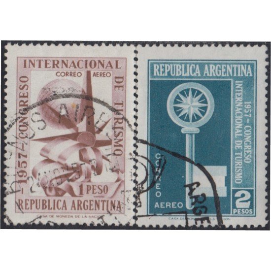 Argentina A- 48/49 1957 Congreso Internacional de Turismo usados Argentina A- 48/49 1957 Congreso Internacional de Turismo usados