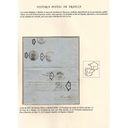 Francia Hoja montada con una carta de Oloron a Madrid 1857 Francia Hoja montada con una carta de Oloron a Madrid 1857