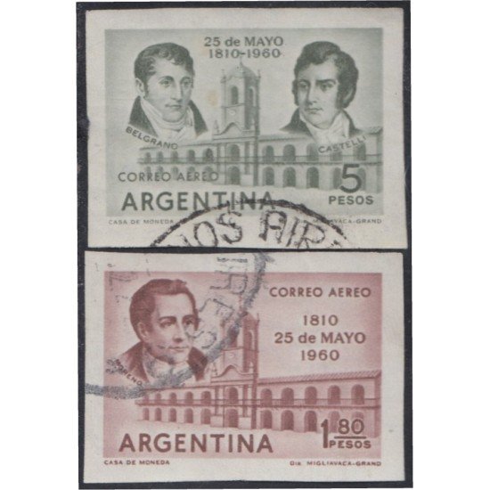 Argentina A- 67/68 1960 150 Años de la Revolución de 1810 SD MNH Argentina A- 67/68 1960 150 Años de la Revolución de 1810 SD MNH