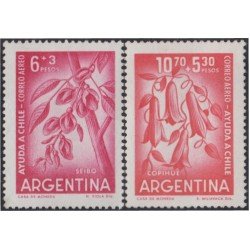 Argentina A- 74/75 1960 Ayuda a Chile MH Argentina A- 74/75 1960 Ayuda a Chile MH