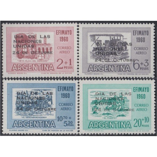 Argentina A- 78/81 1960 Día de las Naciones Unidas MH Argentina A- 78/81 1960 Día de las Naciones Unidas MH