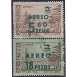Argentina A- 86/87 1962 Sello n° 606 con papel tintado usados Argentina A- 86/87 1962 Sello n° 606 con papel tintado usados