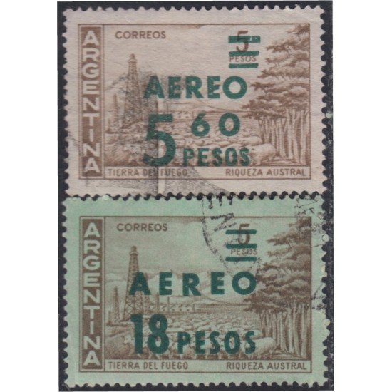 Argentina A- 86/87 1962 Sello n° 606 con papel tintado usados Argentina A- 86/87 1962 Sello n° 606 con papel tintado usados