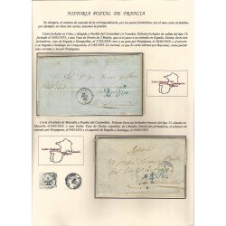 Francia Hoja montada con dos cartas dirigidas a Puebla de Caramiñal 1855 Francia Hoja montada con dos cartas dirigidas a Puebla de Caramiñal 1855