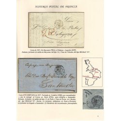 Francia Hoja montada con dos cartas dirigidas a Ortigosa y Santander Francia Hoja montada con dos cartas dirigidas a Ortigosa y Santander