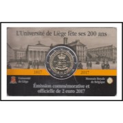 Bélgica 2017 Cartera Oficial Coin Card Moneda 2 € conm Universidad Lieja 