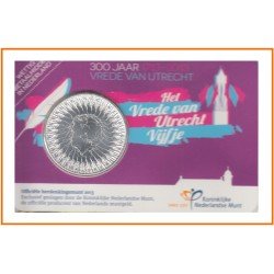 Holanda 2013 Cartera Oficial Coin Card Moneda 5 € 300 Años de La Paz de Utrecht