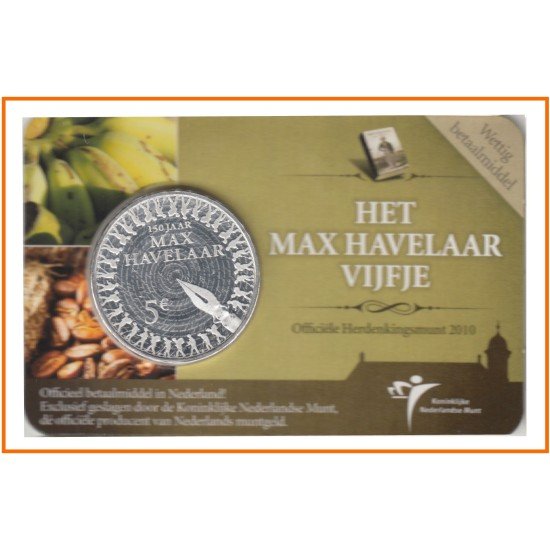 Holanda 2010 Cartera Oficial Coin Card Moneda 5 € Max Havelaar Holanda 2010 Cartera Oficial Coin Card Moneda 5 € Max Havelaar