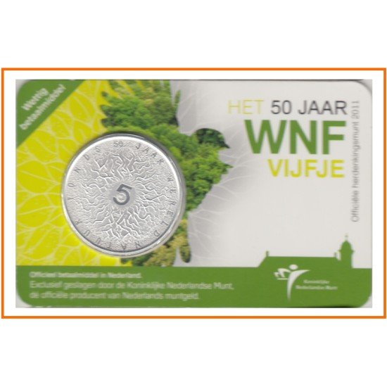 Holanda 2011 Cartera Oficial Coin Card Moneda 5 € 50 Aniversario de WNF Holanda 2011 Cartera Oficial Coin Card Moneda 5 € 50 Aniversario de WNF