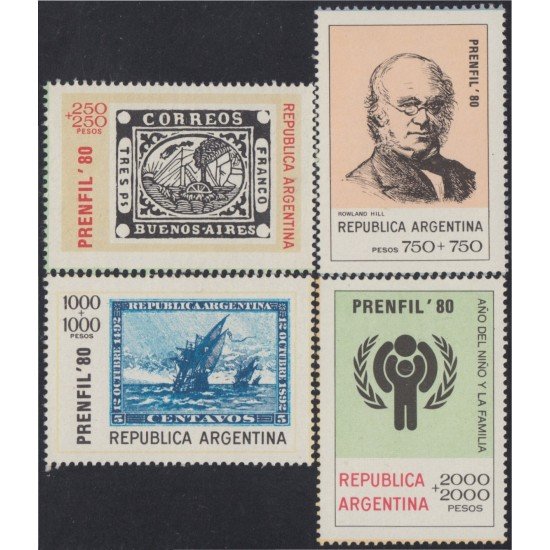Argentina SH 20/23 1979 Exposición Int. de Literatura y Prensa Filatélica MNH Argentina SH 20/23 1979 Exposición Int. de Literatura y Prensa Filatélica MNH
