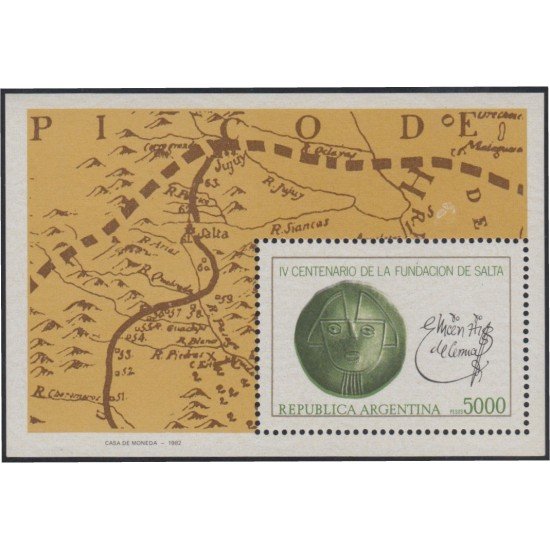 Argentina HB 29 1982 4 Años de la fundación de la Villa de Salta MNH Argentina HB 29 1982 4 Años de la fundación de la Villa de Salta MNH