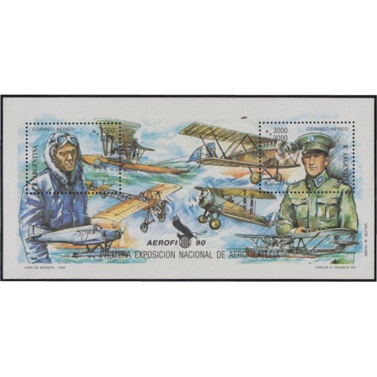 Argentina HB 43 1990 Primera Exposición Nacional de Aerofilatelia MNH Argentina HB 43 1990 Primera Exposición Nacional de Aerofilatelia MNH