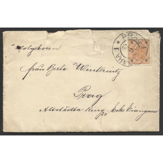 Checoslovaquia Carta interior de Praga con contenido 1903 Checoslovaquia Carta interior de Praga con contenido 1903