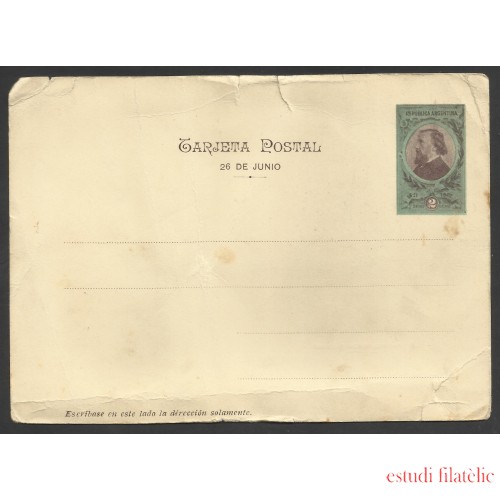 Argentina Tarjeta Postal Prefranqueada de 2 Centavos 1900-1904