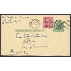 Estados Unidos Postal de Long Beach -NY a Hanover (Alemania) 1936 Estados Unidos Postal de Long Beach -NY a Hanover (Alemania) 1936