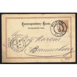 Austria Tarjeta Postal de Pilsen a Braunschweig (Alemania) 1896 Austria Tarjeta Postal de Pilsen a Braunschweig (Alemania) 1896