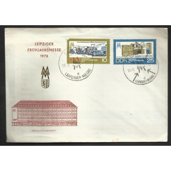 Alemania Oriental Carta con matasello conmemorativo 1973 Alemania Oriental Carta con matasello conmemorativo 1973