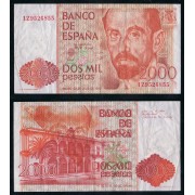 España Billete 2000 Pesetas 22 7 1980  Serie 1Z  MBC doble impresión en dorso