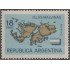 Argentina A- 97 1964 Mapa de las islas Malvinas MH