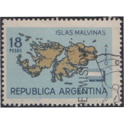 Argentina A- 97 1964 Mapa de las islas Malvinas usado Argentina A- 97 1964 Mapa de las islas Malvinas usado