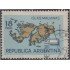Argentina A- 97 1964 Mapa de las islas Malvinas usado