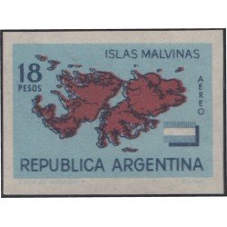 Argentina A- 97 1964 Sin dentar Mapa de las islas Malvinas MNH Argentina A- 97 1964 Sin dentar Mapa de las islas Malvinas MNH