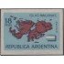 Argentina A- 97 1964 Sin dentar Mapa de las islas Malvinas MNH