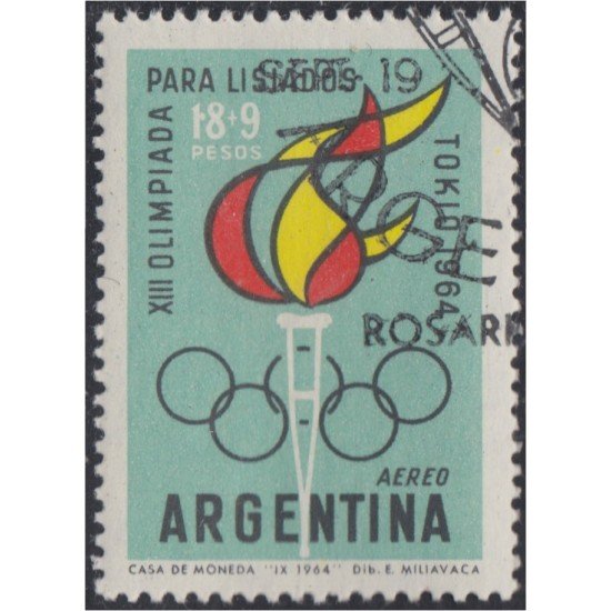 Argentina A- 100 1964 Juegos Olímpicos de Tokyo usado Argentina A- 100 1964 Juegos Olímpicos de Tokyo usado