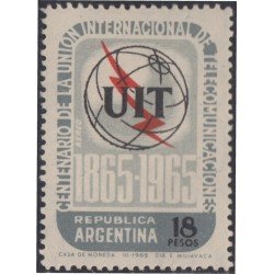 Argentina A- 105 1965 100° de la Unión Internacional de Telecomunicaciones MH Argentina A- 105 1965 100° de la Unión Internacional de Telecomunicaciones MH
