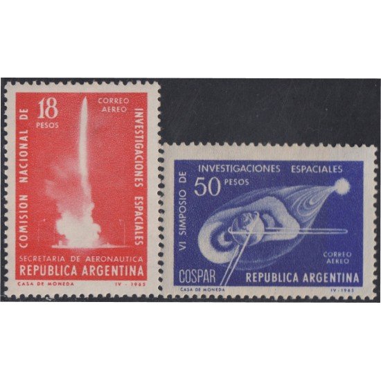 Argentina A- 106/107 1965 Investigaciones Espaciales MNH Argentina A- 106/107 1965 Investigaciones Espaciales MNH