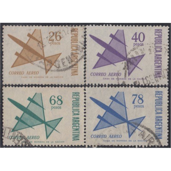 Argentina A- 118/121 1968 Serie Corriente. Tipo de 1963-64 usados Argentina A- 118/121 1968 Serie Corriente. Tipo de 1963-64 usados