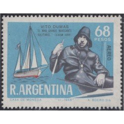 Argentina A- 123 1968 Vito Dumas Navegador solitario MNH Argentina A- 123 1968 Vito Dumas Navegador solitario MNH