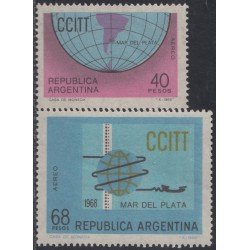 Argentina A- 124/25 1968 IV Asamblea Internacional de Telégrafos y Teléfonos MNH Argentina A- 124/25 1968 IV Asamblea Internacional de Telégrafos y Teléfonos MNH