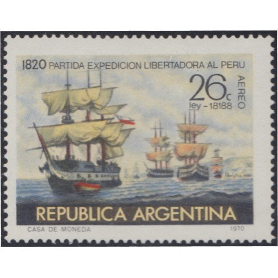 Argentina A- 133 1970 150 Años de la salida de la expedición liberadora al Perú MH Argentina A- 133 1970 150 Años de la salida de la expedición liberadora al Perú MH