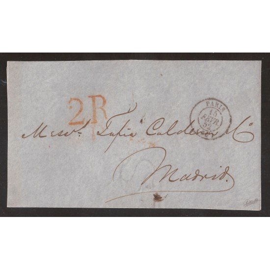 Francia Frontal de Paris a Madrid 1852 Francia Frontal de Paris a Madrid 1852