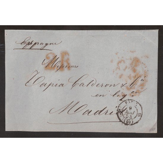 Francia Frontal de Paris a Madrid 1852 Francia Frontal de Paris a Madrid 1852