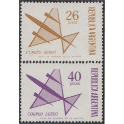 Argentina A- 138/139 1971 Serie Corriente. Dibujo Avión. Sin filigrana MNH Argentina A- 138/139 1971 Serie Corriente. Dibujo Avión. Sin filigrana MNH