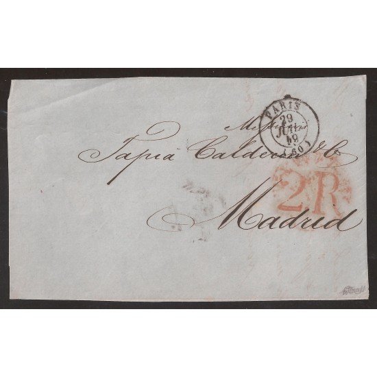 Francia Frontal de Paris a Madrid 1849 Francia Frontal de Paris a Madrid 1849