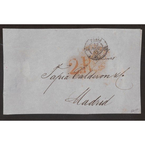 Francia Frontal de Paris a Madrid 1852 Francia Frontal de Paris a Madrid 1852
