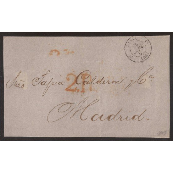 Francia Frontal de París a Madrid 1852 Francia Frontal de París a Madrid 1852