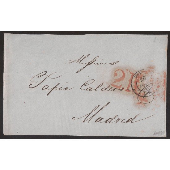 Francia Frontal de París a Madrid 1849 Francia Frontal de París a Madrid 1849