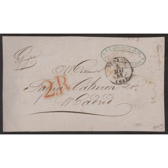 Francia Frontal de Oloron a Madrid 1852 Francia Frontal de Oloron a Madrid 1852