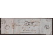 Francia Carta de Toulosse a Barcelona 1859 Via Burdeos-Perpignan-La Junquera