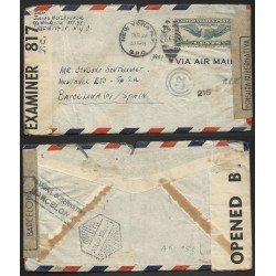 Estados Unidos Carta de New York a Barcelona 1942 Estados Unidos Carta de New York a Barcelona 1942