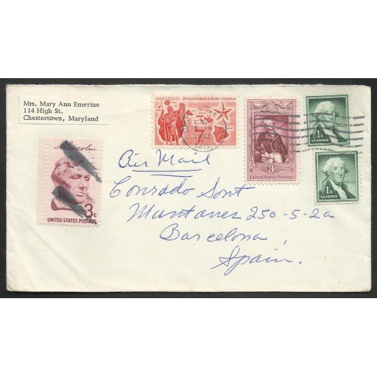 Estados Unidos Carta de Chestertown York a Barcelona 1942 Estados Unidos Carta de Chestertown York a Barcelona 1942